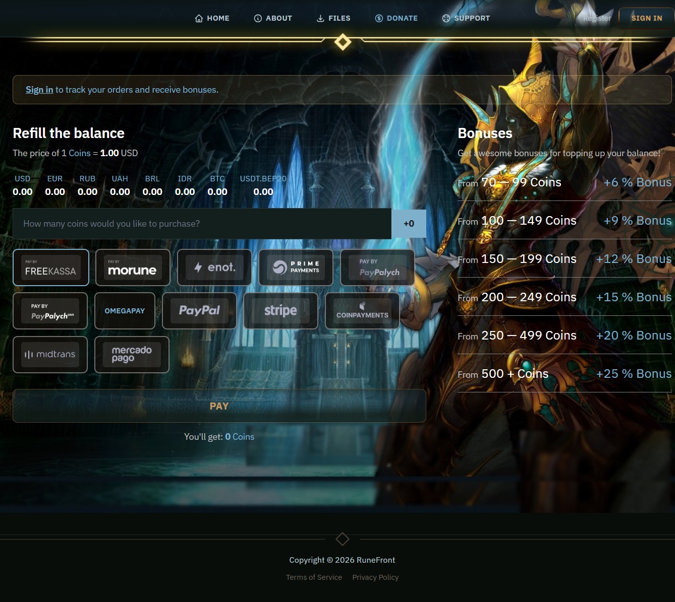 RuneFront-2 layout
