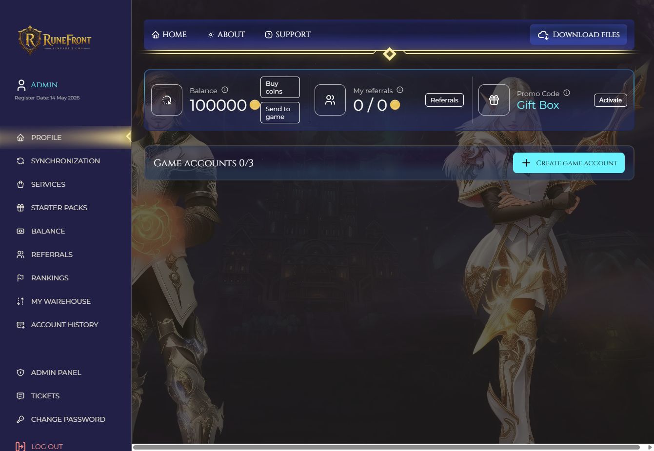 Lineage2 Website design